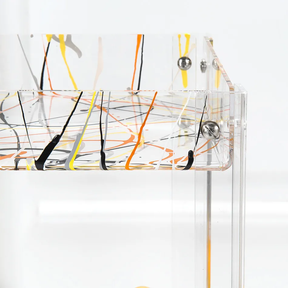 Karrocë ushqimore pleksiglas transparente e prodhuar në Itali - Galatius Viadurini