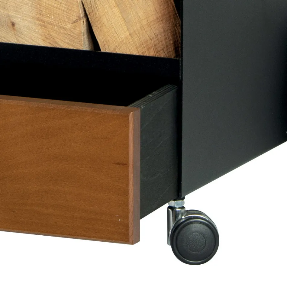 Karrocë druri me sirtar dhe rrota Prodhuar në Itali - Alpaca Viadurini