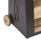 Karrocë shtëpie me dru zjarri Hekur i lyer me ngjyrë të zezë Prodhuar në Itali - Chloe Viadurini