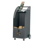 Karrocë metalike prej druri me raft dhe 4 rrota Prodhuar në Itali - Geco Viadurini