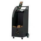 Karrocë metalike prej druri me raft dhe 4 rrota Prodhuar në Itali - Geco Viadurini