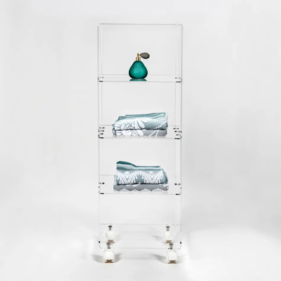 Karrocë magazinimi kuzhine pleksiglas e prodhuar në Itali - Ercolano Viadurini