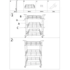 Karrocë Ushqimi me Strukturë Hekuri Gold Finish - Viviana Viadurini