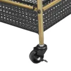 Karrocë ushqimi Iron me Strukturë në Finish të Artë - Elegante Viadurini