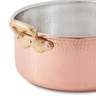 Tenxhere mesatare në dorën e rrumbullakët prej bakri të konservuar me 2 doreza 24 cm - Gianfranco Viadurini