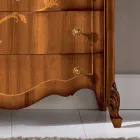 Komodë me 7 sirtarë në dru arre të zbukuruar Prodhuar në Itali - Commodus Viadurini