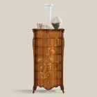 Komodë me 7 sirtarë në dru arre të zbukuruar Prodhuar në Itali - Commodus Viadurini