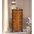 Komodë me 7 sirtarë në dru arre të zbukuruar Prodhuar në Itali - Commodus Viadurini