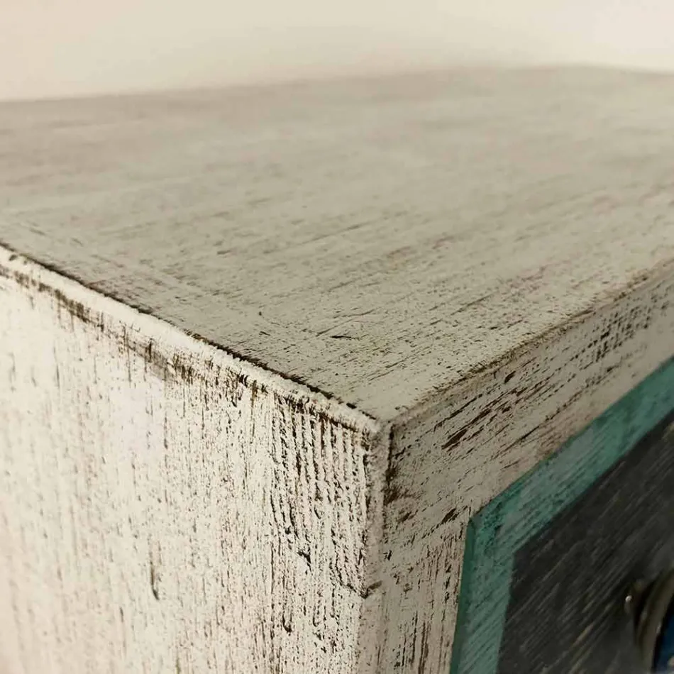 Zemra e sirtarëve artizanal në dru bredhi me 3 sirtarë prodhuar në Itali - majmun Viadurini