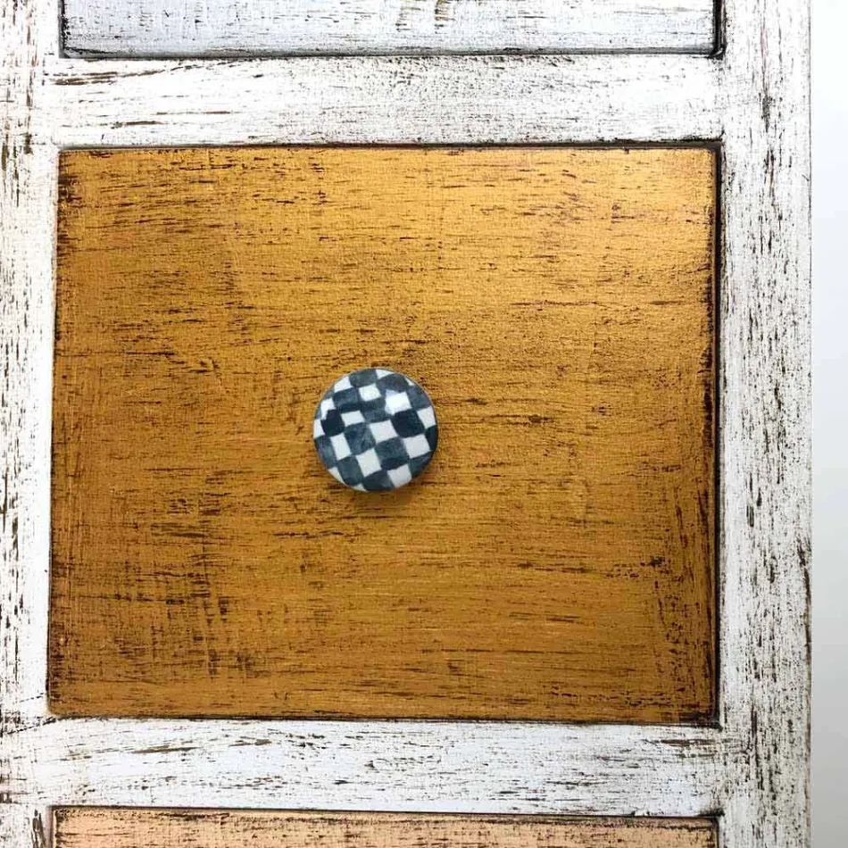 Zemra e sirtarëve artizanal në dru të ngurtë me 9 sirtarë prodhuar në Itali - Pierrot Viadurini