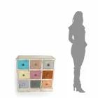 Zemra e sirtarëve artizanal në dru të ngurtë me 9 sirtarë prodhuar në Itali - Pierrot Viadurini