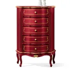 Komoda e dhomës së gjumit me 5 sirtarë klasike prej druri Prodhuar në Itali - Leonor Viadurini