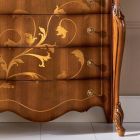 Komodinë e dhomës së gjumit të zbukuruar me dru, Prodhuar në Itali - Ottaviano Viadurini