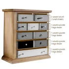 Komodë me sirtarë me të gjitha ngjyrat dhe doreza të ndryshme Prodhuar në Itali - Aditya Viadurini