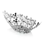 Qendër Dizajni Metal Argjend me Dekorime Lule Luksoze - Megghy Viadurini