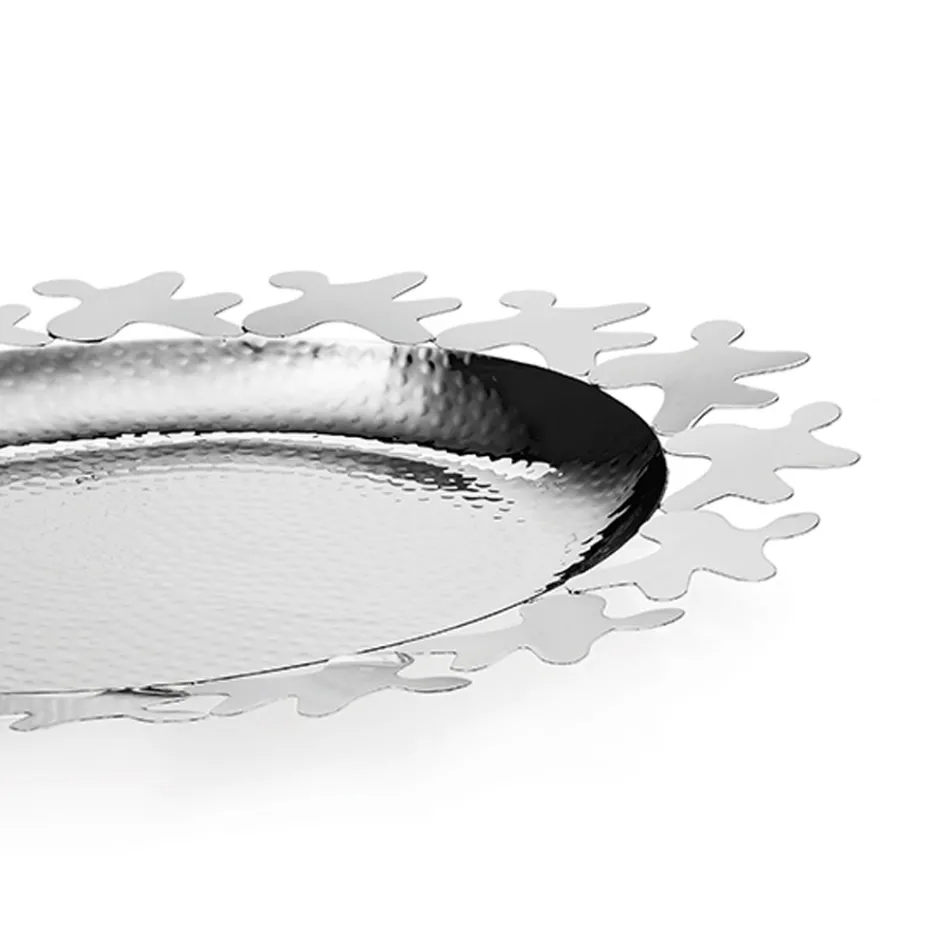 Qendër Dizajni Metal Argjend me Buzë të Zbukuruar - Cordoba Viadurini