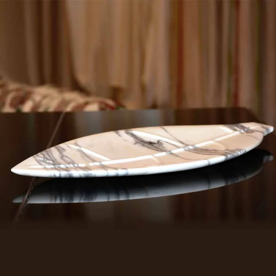 Pjesë qendrore në mermer Arabescato me formë gjetheje prodhuar në Itali - Treviso Viadurini