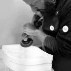 Pjesë qendrore në mermer Arabescato me formë gjetheje prodhuar në Itali - Treviso Viadurini