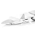 Pjesë Qendrore Lineare me Zemra të Argjendta Metal Dizajn Italian - Arlan Viadurini