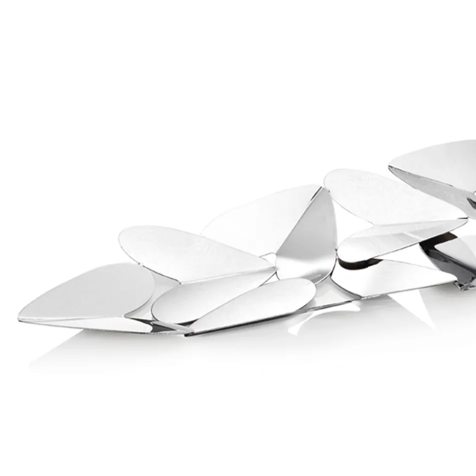 Pjesë Qendrore Lineare me Zemra të Argjendta Metal Dizajn Italian - Arlan Viadurini