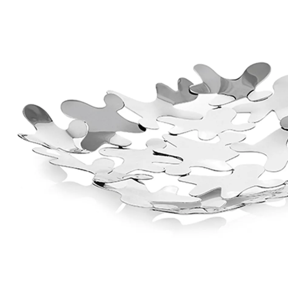 Square Squarepiece Dizajn Bashkëkohor Dekoruar Metal Argjendi - Cordoba Viadurini