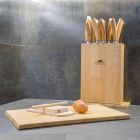 Bllok magnetik në dru me 9 thika kuzhine prodhuar në Itali - Bllok Viadurini
