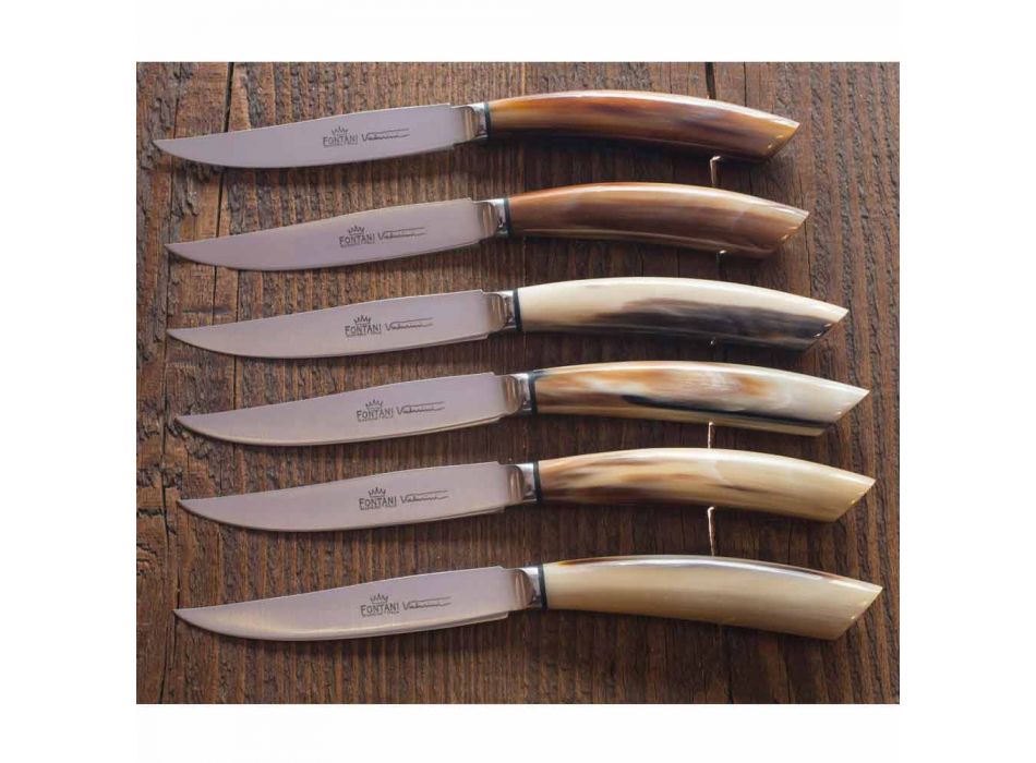 Bllok në dru ulliri me 6 thika bifteku prodhuar në Itali - Bllok Viadurini