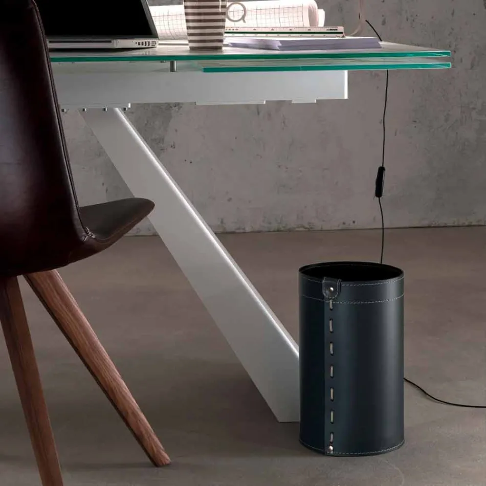 Shporta letre të mbeturinave në lëkure të bëra me dorë të rigjeneruar Battista Viadurini