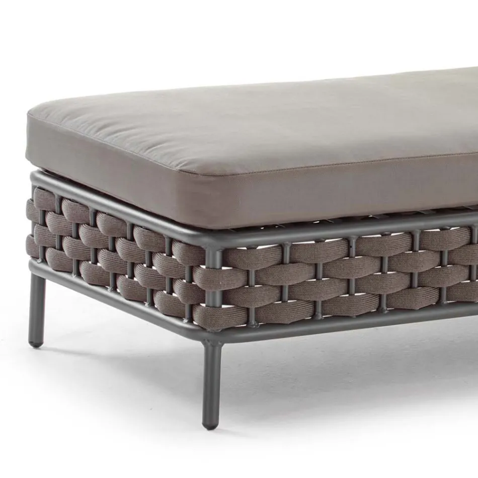 Shezlong në natyrë me litar dhe jastëkë me mbulesa prej pëlhure të lëvizshme - Xhamajka Viadurini