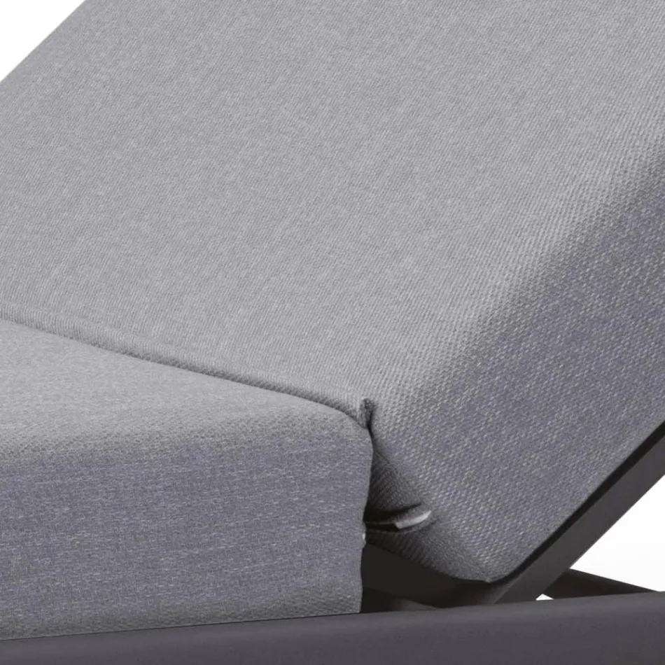 Shezlong kopshti në alumin me mbulesë prej pëlhure - Eufemia Viadurini