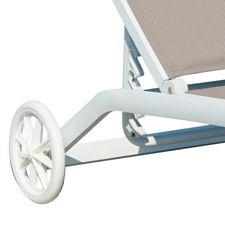 Shezlong kopshti në alumin me sedilje në tekstile - Zohra Viadurini