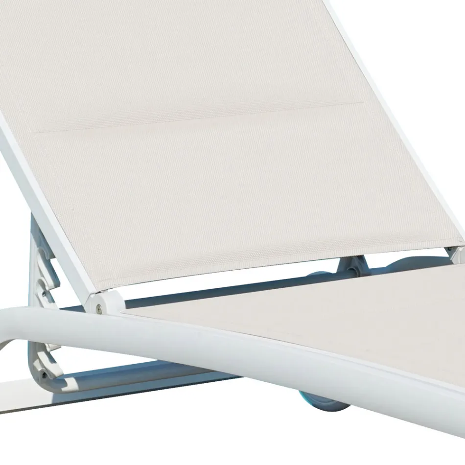 Shezlong kopshti në alumin me sedilje në tekstile - Zohra Viadurini