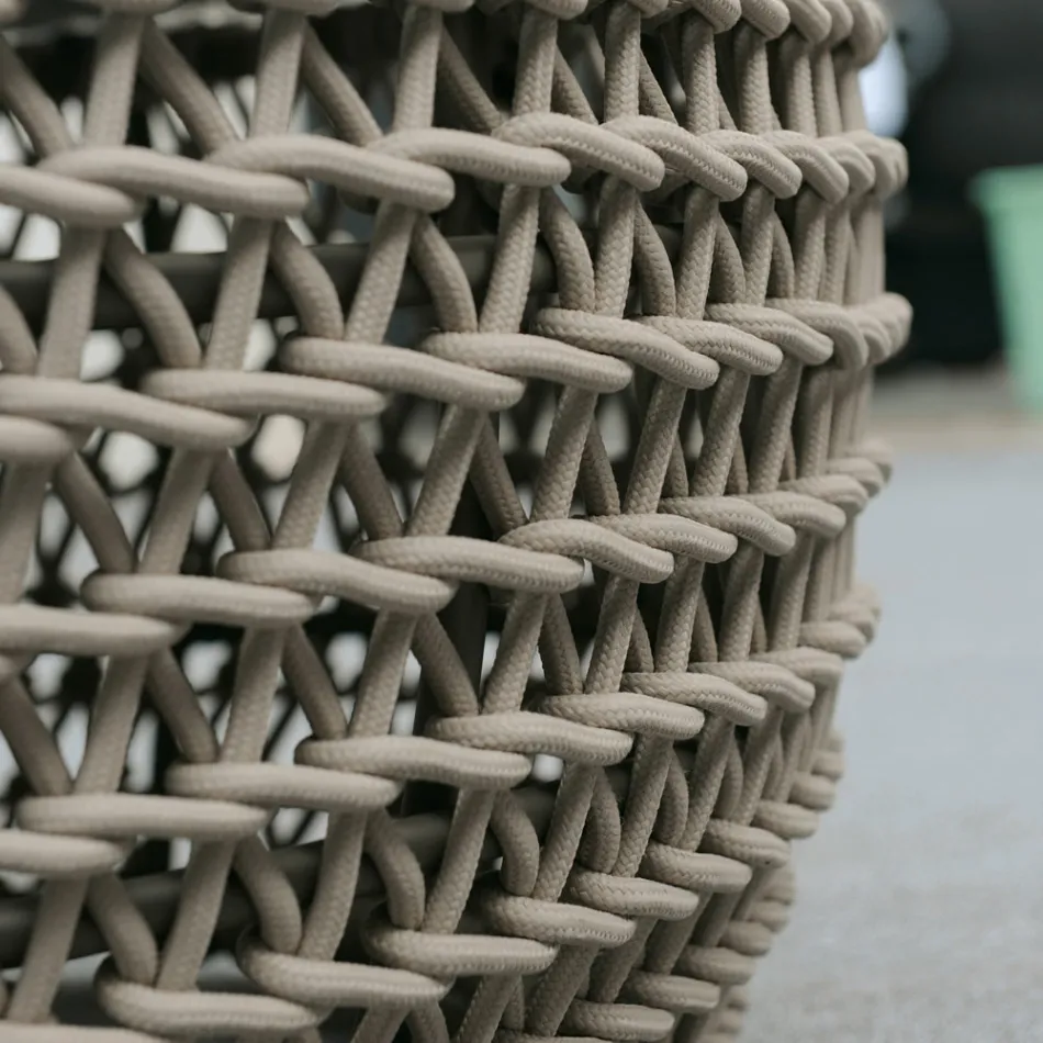 Shezlong prej gome kopsht gome me strukturë të endur me litar - Përzierje Viadurini