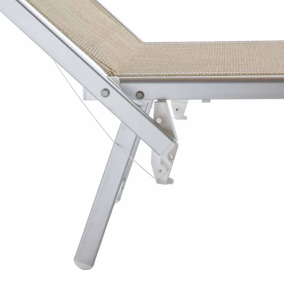 Long Garden Chaise Longue me Parasol dhe Mbështetëse të Mbërthendur - Arnold Viadurini