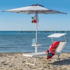 Long Garden Chaise Longue me Parasol dhe Mbështetëse të Mbërthendur - Arnold Viadurini