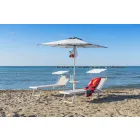 Long Garden Chaise Longue me Parasol dhe Mbështetëse të Mbërthendur - Arnold Viadurini