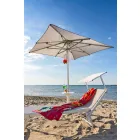 Long Garden Chaise Longue me Parasol dhe Mbështetëse të Mbërthendur - Arnold Viadurini