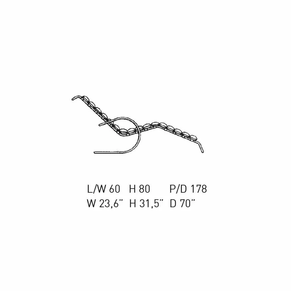 Shezlong lëkure me strukturë çeliku të kromuar Prodhuar në Itali - Bejrut Viadurini
