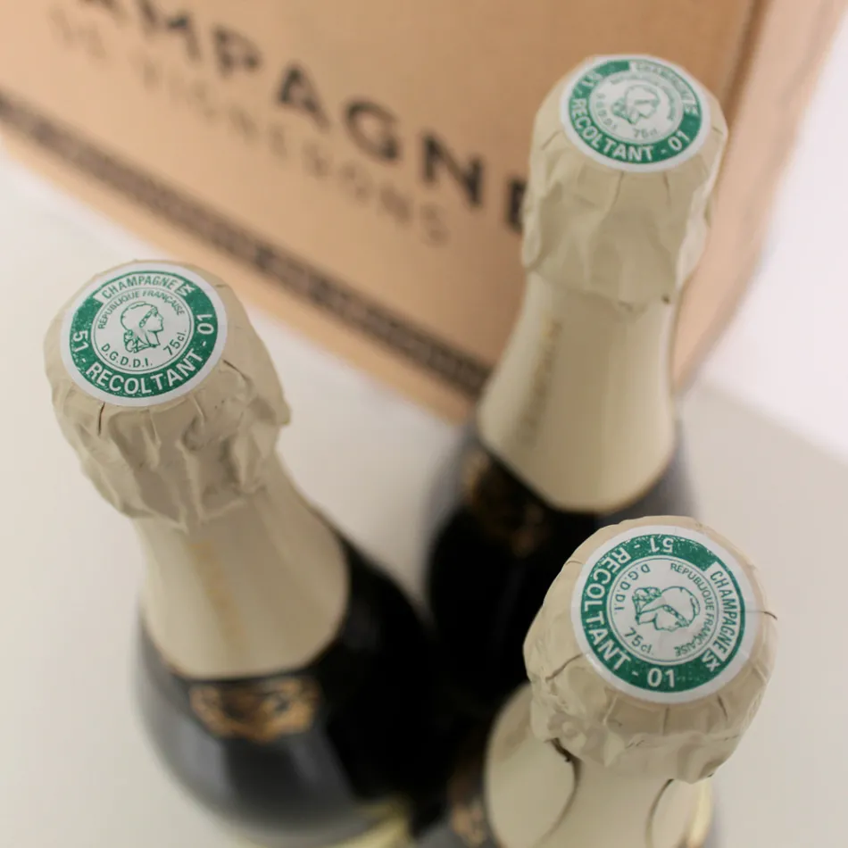 Champagne Cuvee ekskluzive për paketimin me 3 shishe Viadurini "Champagne de Vignerons" Viadurini