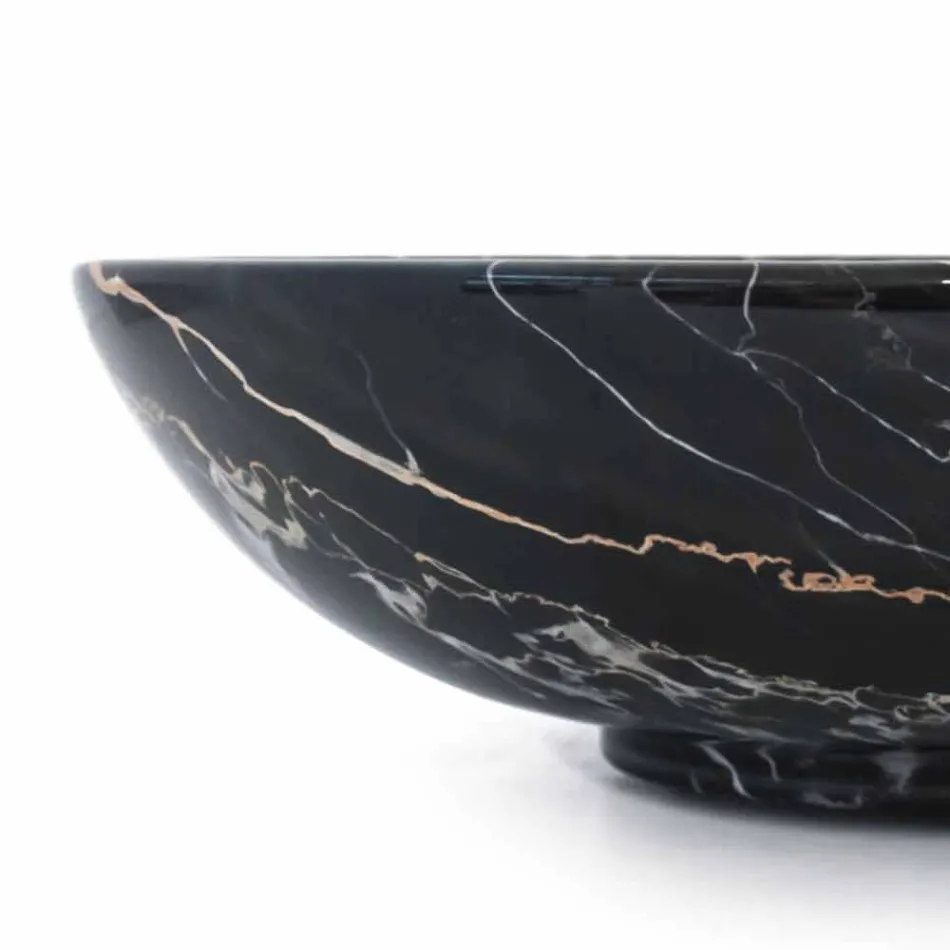 Tas i madh i rrumbullakët në Portoro ose Paonazzo mermer i bërë në Itali - xham Viadurini