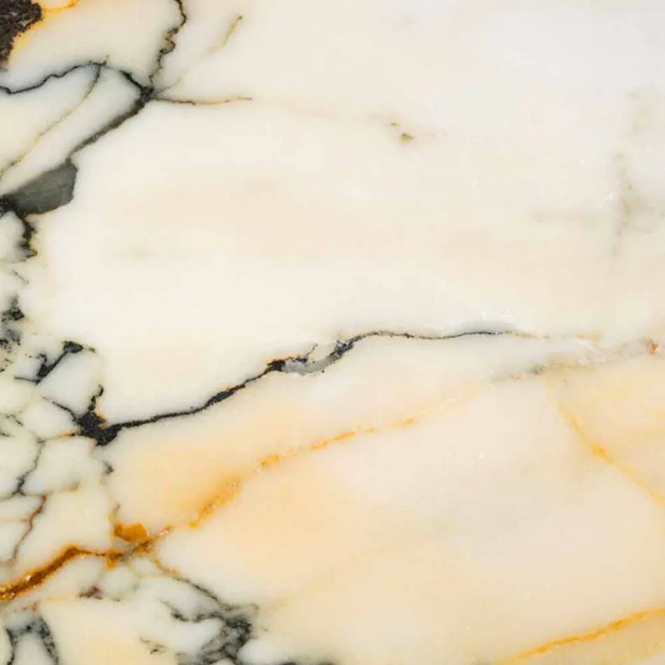 Tas i madh i rrumbullakët në Portoro ose Paonazzo mermer i bërë në Itali - xham Viadurini