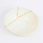 Thasë me Porcelan të Bardhë dhe Dizajn Luksoz Italian Leaf Gold - Cicatroro Viadurini