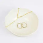 Thasë me Porcelan të Bardhë dhe Dizajn Luksoz Italian Leaf Gold - Cicatroro Viadurini