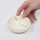 Thasë me Porcelan të Bardhë dhe Dizajn Luksoz Italian Leaf Gold - Cicatroro Viadurini