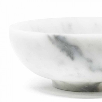 Bowl i rrumbullakët në mermer satirë të bardhë Carrara të bërë në Itali - Delly