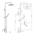 Kolona e dushit me seksion të rrumbullakët në tunxh me dush dore prodhuar në Itali - Amadeo Viadurini