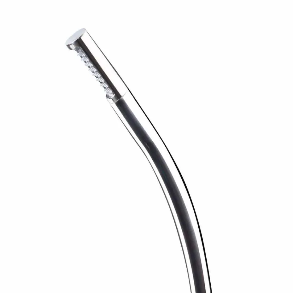 Kolona e dushit në natyrë në çelik me kokë dushi të integruar prodhuar në Itali - Yuki Viadurini