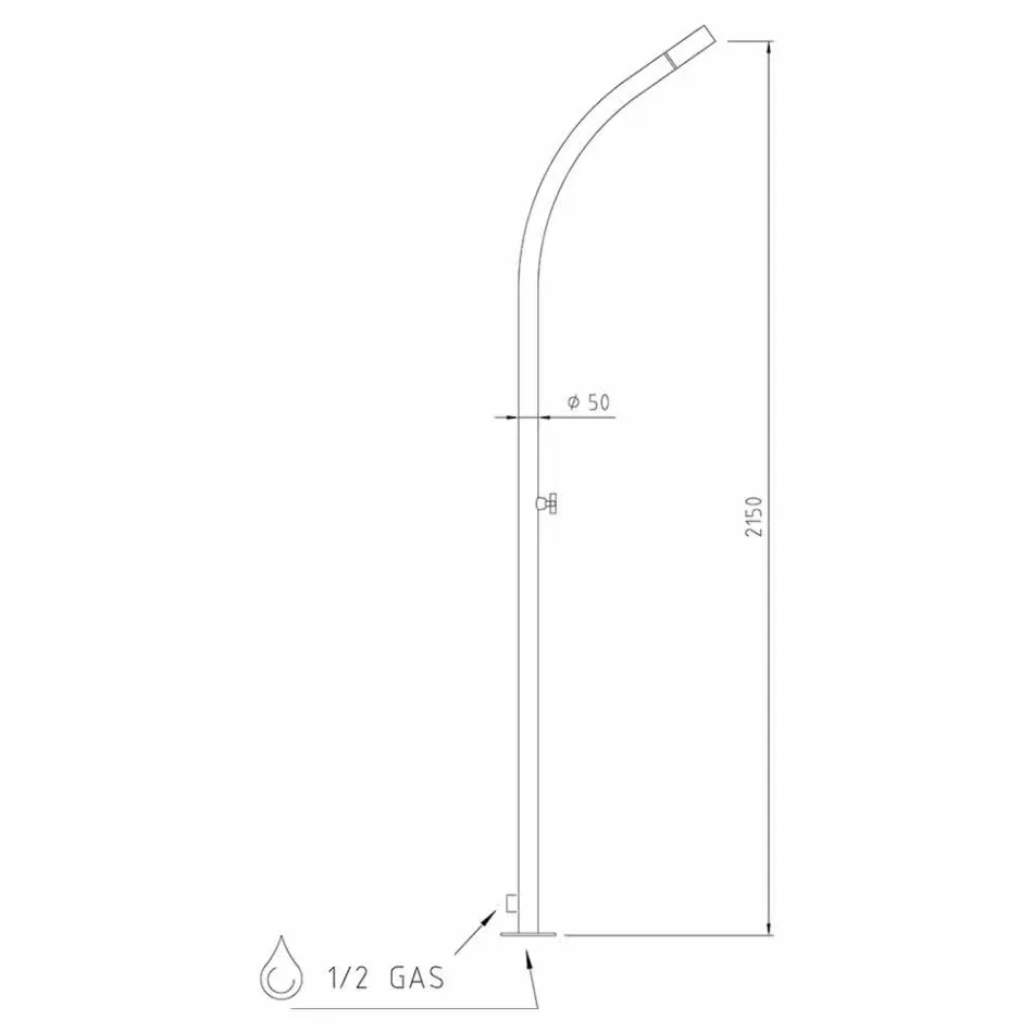 Kolona e dushit në natyrë në çelik me kokë dushi të integruar prodhuar në Itali - Yuki Viadurini
