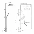 Kolonë dushi në bronz me kokë dushi dhe dush dore në Abs Made in Italy - Lesio Viadurini