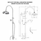 Kolonë dushi prej bronzi me kokë dushi të rrumbullakët dhe dush dore prodhuar në Itali - Brillo Viadurini